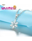 Kwalifikacje Snowflake kobiety 925 srebro biżuteria ustawia czysta cyrkonia CZ kryształ wisiorek naszyjniki kolczyki Party preze