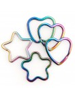 Mix 10pc Rainbow dzielony pierścień serce gwiazda jabłko breloki metalowy breloczek do kluczy dzielone pierścienie Unisex brelok