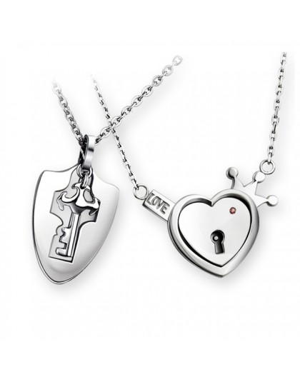 Moda para zestawy biżuterii dla miłośników ze stali nierdzewnej Love Heart Lock bransoletki bransoletki klucz naszyjnik pary zes