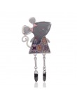 Emaliowane broszki dla kobiet akcesoria zwierzaki z kreskówek mała mysz broszka Pin klasyczna moda broszki szpilki damska biżute