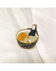 Japońskie Anime makaron emalia Pin japoński makaron Cartoon Ramen Anime broszki koszula dżinsowa plakietka na klapę biżuteria pr