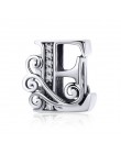 MOWIMO prawdziwe 925 srebro alfabet literowy A-Z urok nazwa koralik Fit oryginalny Pandora bransoletki wisiorek tworzenia biżute