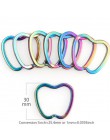 Mix 10pc Rainbow dzielony pierścień serce gwiazda jabłko breloki metalowy breloczek do kluczy dzielone pierścienie Unisex brelok