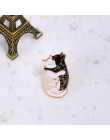 Moda czarny ciemny zwierząt broszka przypinki śliczne przytulanie koty Eagle Lapel emalia pin odznaki kurtki Bat biżuteria kobie