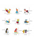 Moda Origami żuraw królik pingwin słoń kot Goose Whale koń broszki kolorowe łączenie zwierząt emalia szpilki odznaki biżuteria