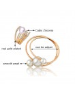 Sinerery zestawy biżuterii ślubnej Big Pearl wielowarstwowa bransoletka Bangle zestaw pierścieni dla kobiet srebrny złoty kolor 