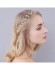 Moda ślubna ozdoba na głowę dla panny młodej ręcznie ślubna korona w kwiaty z perłami kryształowe akcesoria do włosów ozdoby do 