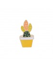 Moda kaktus animowany broszki śliczne Mini donica na rośliny emalia dla kobiet Denim kurtki przypinki na klapę kapelusz odznaki 