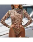 Kryptograficzny Neon z długim rękawem Leopard Body kombinezon z golfem Romper kobiet 2019 jesień bluzki damskie szczupła moda kl