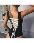 Macheda 2018 nowe letnie czarne seksowne kobiety bez rękawów Backless Tie powrót zatrzaski Lace Up body damskie pajacyki nowe