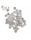Sprzedaż hurtowa 100 sztuk metalowe koraliki dystansowe 6mm tybetańska srebrna podkładka dystansowa kule okrągłe na komponenty d