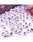 100 sztuk/partia 7x4mm 26 koraliki z literami okrągły kształt koraliki litera alfabetu Charms dla Make biżuteria akcesoria