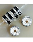 100 sztuk 6/8mm Metal kryształ Rhinestone przekładki typu rondelle dla bransoletka naszyjnik DIY B00376