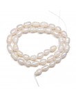 Naturalne perły słodkowodne koraliki wysokiej jakości 34cm ryż kształt dziurkacz luźne koraliki dla DIY elegancki naszyjnik bran