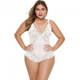 SEBOWEL Plus rozmiar kwiecista koronka głębokie V body kobieta czarny/biały 2020 kobieta Backless body na ramiączkach ubrania La