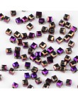 JHNBY kwadratowe kryształki austriackie wysokiej jakości czworokątny 3MM 100 sztuk poszycia szkła luźne koraliki biżuteria brans