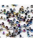 JHNBY kwadratowe kryształki austriackie wysokiej jakości czworokątny 3MM 100 sztuk poszycia szkła luźne koraliki biżuteria brans