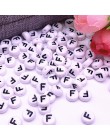 100 sztuk/partia 7x4mm 26 koraliki z literami okrągły kształt koraliki litera alfabetu Charms dla Make biżuteria akcesoria