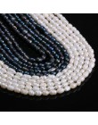 Naturalne perły hodowlane słodkowodne koraliki kształt ryżu 100% naturalne perły do tworzenia biżuterii DIY Strand 13 cali rozmi