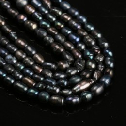 Naturalne perły hodowlane słodkowodne koraliki kształt ryżu 100% naturalne perły do tworzenia biżuterii DIY Strand 13 cali rozmi