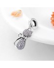 DIY srebro Charm Fit oryginalna bransoletka pandora koraliki 925 Sterling srebrne dla zakochanych Dangle Charms różowy musujące 
