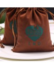 100 spersonalizowane nadruk logo torby ze sznurkiem niestandardowe opakowanie na biżuterie torebki Chic torebki na upominki wese