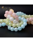 Białe pęknięte kwarcowe koraliki z naturalnego kamienia koraliki do wyrobu biżuterii 6 8 10 12mm kryształowe kule Diy bransoletk