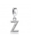 BELAWANG 925 srebro koraliki z literami fit Pandora Charms srebro 925 oryginalny kryształ alfabet A-Z zawieszka w kształcie lite