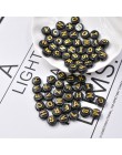 100 Pcs 10mm koraliki list losowo mieszane akrylowe koraliki złoto srebro biały alfabet koraliki dla DIY bransoletka naszyjnik a