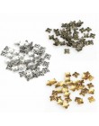 100 sztuk Retro kwiat metalowy koralik zaślepki do tworzenia biżuterii złoty srebrny Tone koraliki czapki biżuteria akcesoria DI