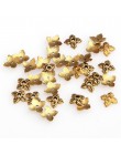 100 sztuk Retro kwiat metalowy koralik zaślepki do tworzenia biżuterii złoty srebrny Tone koraliki czapki biżuteria akcesoria DI