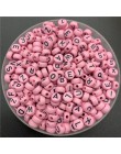 100 sztuk/partia 7mm okrągłe akrylowe koraliki dystansowe koraliki z literami owalne alfabet koraliki do tworzenia biżuterii DIY