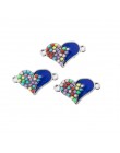 10 sztuk posrebrzane kolor miłość kształt serca stop łączy do tworzenia naszyjnik bransoletki prezent moda biżuteria Crystal ust