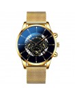 2020 Hollow mężczyzna zegarka mody ultra cienkie zegarki data mężczyźni biznes siatka ze stali nierdzewnej pas kwarcowy zegarek 