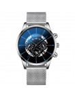 2020 Hollow mężczyzna zegarka mody ultra cienkie zegarki data mężczyźni biznes siatka ze stali nierdzewnej pas kwarcowy zegarek 