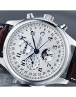 GUANQIN automatyczne Sapphire mechaniczne zegarki męskie Top marka luksusowe wodoodporny kalendarz data zegarek z paskiem skórza