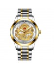 Moda mężczyzna zegarka złote męskie zegarki Top marka luksusowe wodoodporny pełny stalowy smok zegar kwarcowy mężczyzna 2020 Rel