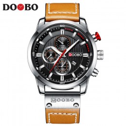 DOOBO luksusowej marki mężczyźni analogowe skórzane zegarki sportowe męskie wojskowe armii męskie data zegar kwarcowy Relogio Ma