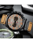 Top marka luksusowa moda skórzany pasek kwarcowy mężczyźni zegarki Casual data biznes mężczyzna zegarki na rękę zegar Montre Hom
