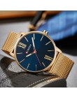 Curren męskie zegarki Top marka luksusowy złoty kwarc mężczyźni zegarek Drop Shipping siateczkowy pasek Casual Sport męski Relog