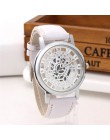 Zegarek 2020 reloj szkielet Wrist Watch styl męski skórzany pasek mężczyźni kobiety zegarki kwarcowe Unisex zegarki z otworami r