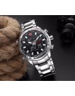 NAVIFORCE męski zegarek kwarcowy analogowy luksusowy moda sportowy zegarek wodoodporny stal męskie zegarki zegar Relogio Masculi