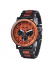 BOBO BIRD drewniane męskie zegarki Relogio Masculino Top marka luksusowy stylowy chronograf zegarek wojskowy wielki prezent dla 