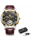 LIGE Business Watch mężczyźni automatyczny mechaniczny zegarek Tourbillon luksusowa moda zegarki sportowe ze stali nierdzewnej m