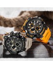 Zegarek sportowy podwójny czas mężczyźni zegarki 50m wodoodporny zegar wojskowy zegarki dla mężczyzn 1802D Shock Resisitant Spor