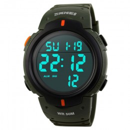 SKMEI zegarek sportowy do użytku na zewnątrz mężczyźni duża tarcza moda proste zegarki kalendarz pasek PU 5Bar wodoodporny zegar