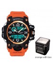 Mężczyźni sport zegarki marka boamigo cyfrowy LED pomarańczowy szok pływać kwarcowe gumowe zegarki na rękę wodoodporny zegar Rel
