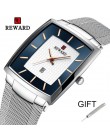 Nagroda Top marka męski zegarek biznes Relogio Masculino kwadratowy kwarcowy zegarek męski męski zegarek pełny stalowy wodoodpor