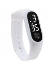 Moda mężczyźni kobiety Casual sportowe bransoletki z zegarkiem biały LED elektroniczny cyfrowy cukierki kolor silikonowy zegarek