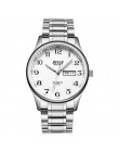 Zegarek męski luksusowe zegarki ze stali moda zegarek kwarcowy wodoodporny data mężczyzna zegar Relogio Masculino Relojes Para H